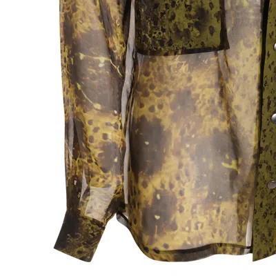 Rick Owens Sheer Fabric Long Sleeves Shirt With Pocket In Multi