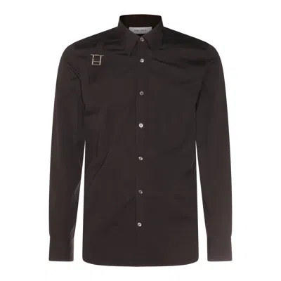 Alexander Mcqueen Buttoned Cuffs Long Sleeve Shirt Strap In Brown