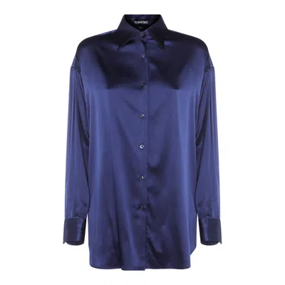 Tom Ford Collared Neck Satin Finish Long Sleeves