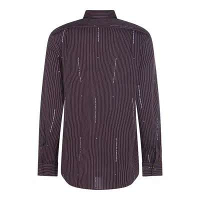 Vivienne Westwood Striped Pattern Button-down Collar Long Sleeves Shirt In Brown