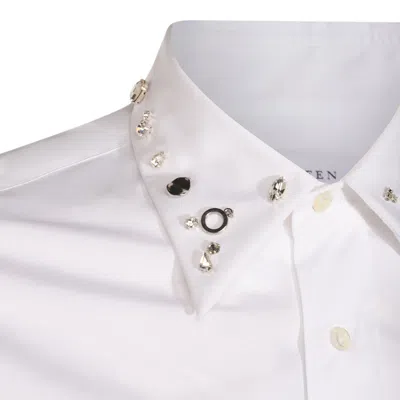Alexander Mcqueen Embellished Collar Long Sleeves Shirt In White