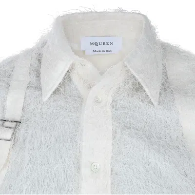 Alexander Mcqueen Soft Texture Long Sleeve Shirt In White