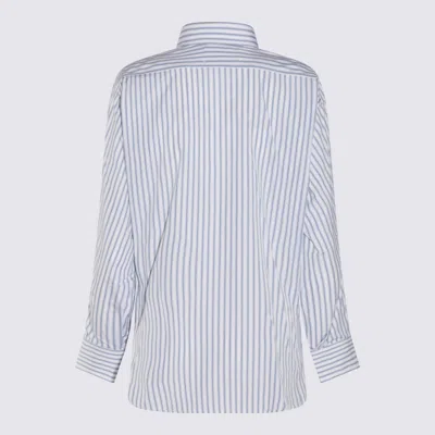 Maison Margiela White And Light Blue Cotton Shirt