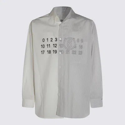 Mm6 Maison Margiela Split Design Button-down Collar Shirt In White