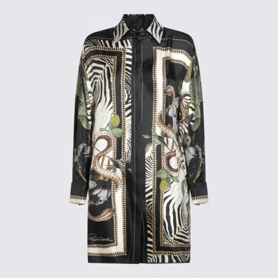 Roberto Cavalli Graphic Print Long Sleeve Longline Top