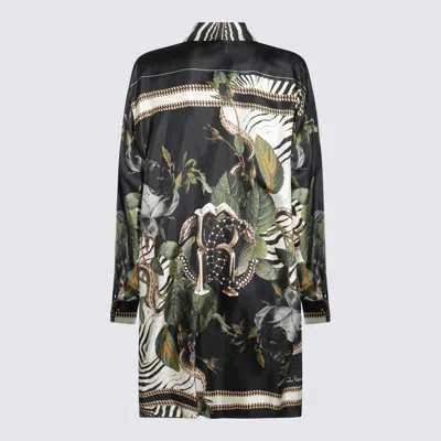Roberto Cavalli Graphic Print Long Sleeve Longline Top