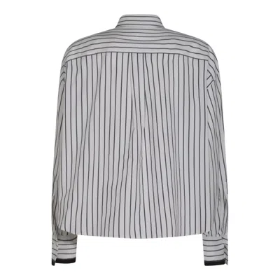 Brunello Cucinelli Shirts Panama/blue In Gray