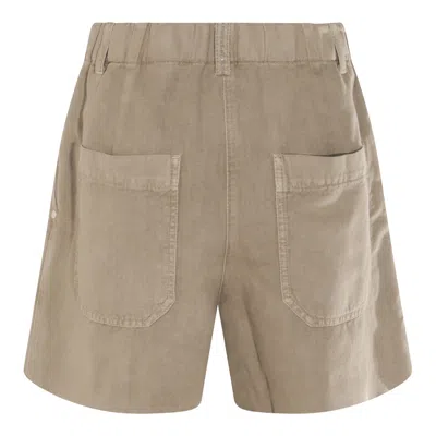 Brunello Cucinelli Cotton Blend Bermuda Shorts In Brown