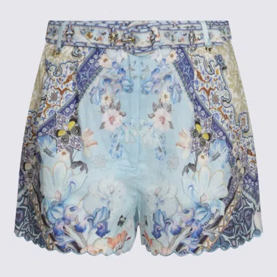 Camilla Hemline Shorts With Floral Pattern And Belt In Multi