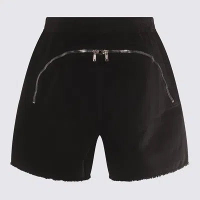 Rick Owens Drkshdw Frayed-hem Drawstring Shorts In Black
