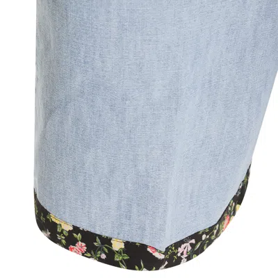Valentino Tailored Shorts With Floral Trim And Pockets In Blue