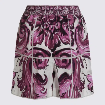 Dolce & Gabbana Graphic Print Drawstring Waist Shorts In Multi