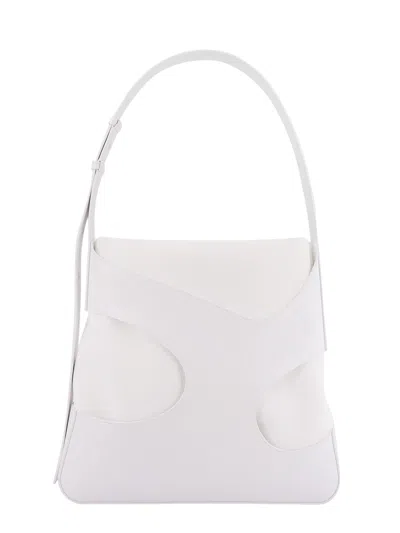 Ferragamo Men Shoulder Bag In Leather And Canvas With Cut-out Details