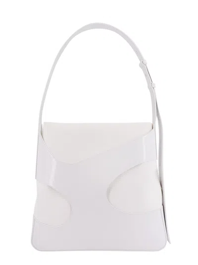 Ferragamo Men Shoulder Bag In Leather And Canvas With Cut-out Details