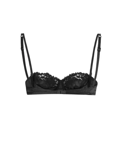 Dolce & Gabbana Silk Bra With Adjustable Shoulder Straps In Black