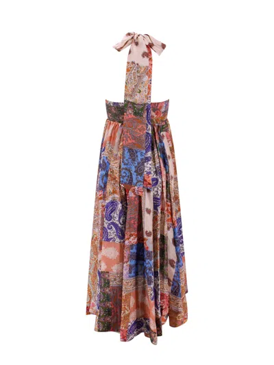 Zimmermann Silk Dress With Patch Paisley Print In Multi