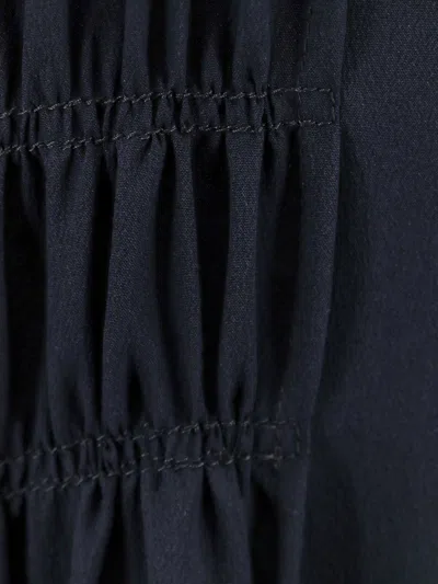 Chloé Draped Silk Dress With Crew-neck And Ruched Detailing In Blue