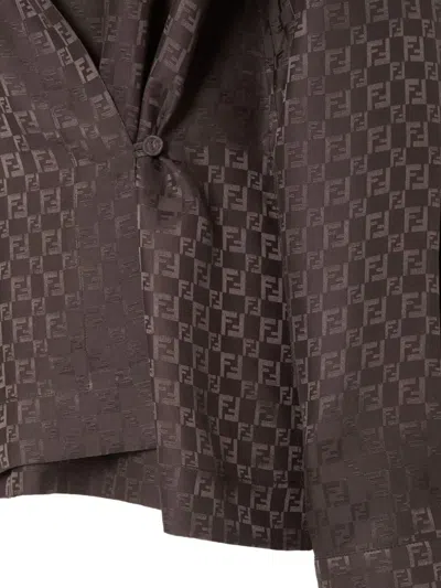 Fendi Silk Ff Jacquard Crossover Shirt
