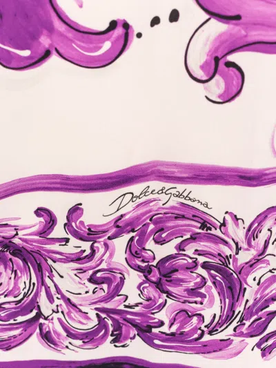 Dolce & Gabbana Scoop Neckline Fitted Silhouette Intricate Pattern In Purple