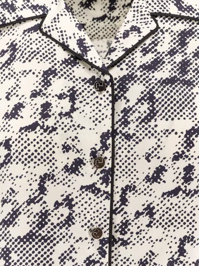 Tory Burch T Monogram Print Short-sleeved Shirt In Gray