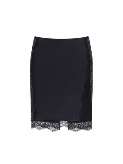 Tom Ford Women Silk Skirt With Lace Inserts
