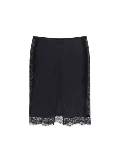 Tom Ford Women Silk Skirt With Lace Inserts