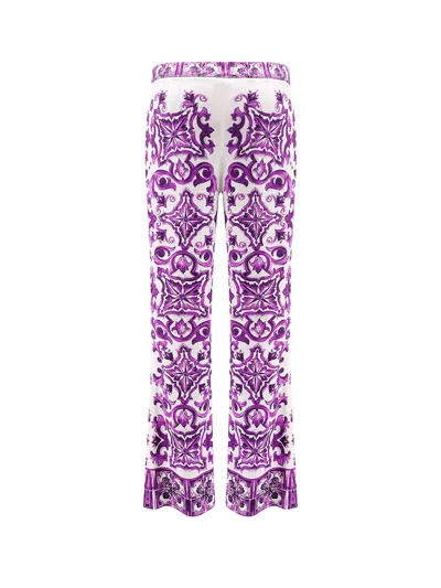 Dolce & Gabbana Maiolica Cropped Printed Silk-blend Flared Pants