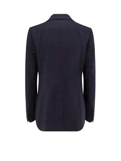 Etro Single-breasted Wool Blazer With Iconic Pattern In Purple