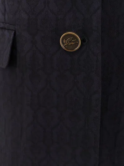 Etro Single-breasted Wool Blazer With Iconic Pattern In Purple