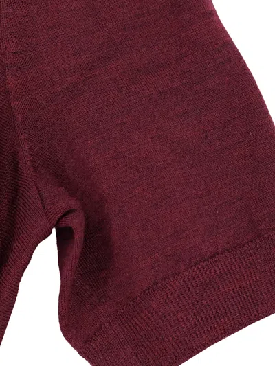 Alaïa Womens Aubergine Skater Flared Wool Mini Dress
