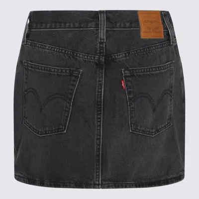 Levi's Black Cotton Mini Skirt In Black
