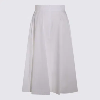 Malo A-line High Waist Midi Skirt In White