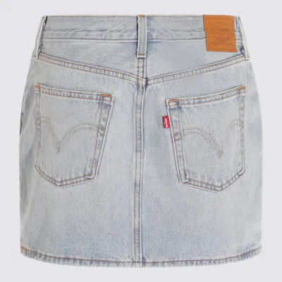 Levi's Light Blue Cotton Mini Skirt In Blue