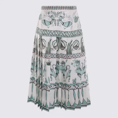 Fabiana Filippi A-line High-waisted Pleated Printed Midi Skirt In Multi