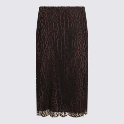 Tom Ford Black And Brown Skirt In Brown