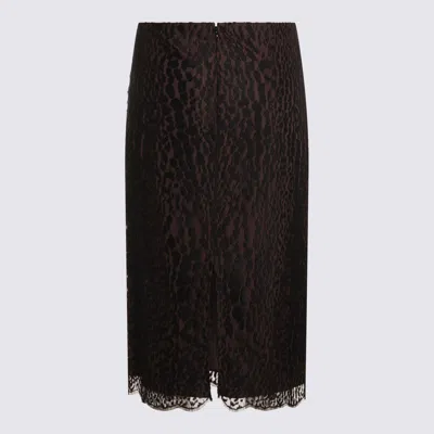 Tom Ford Black And Brown Skirt In Brown