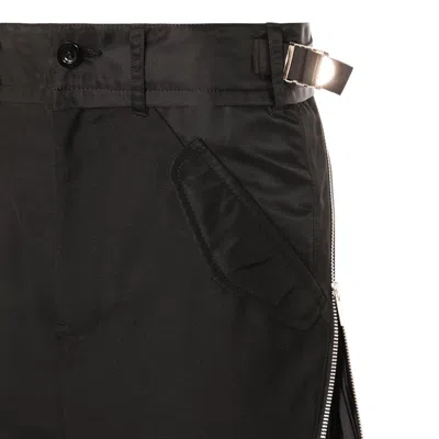 Sacai Suiting Mix Skirt In Black