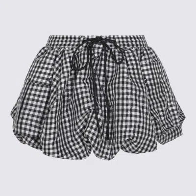 Ganni Vichy Pattern Balloon Miniskirt In Multi