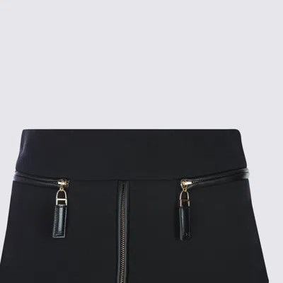 Elisabetta Franchi Lightweight Crepe Skirt With Black Zip In Black