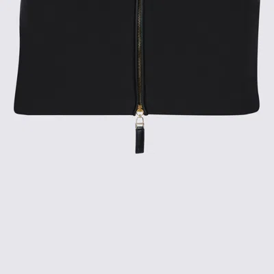 Elisabetta Franchi Lightweight Crepe Skirt With Black Zip In Black