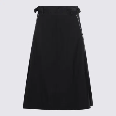 Sacai Suiting Mix Skirt In Black