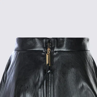 Elisabetta Franchi Crackled Leather-effect Synthetic Maxi Skirt With Flared Hem In Black