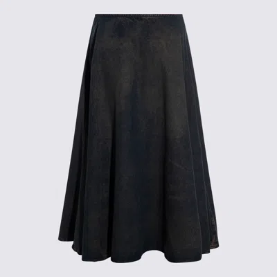 Diesel Skirts Blue And Green In Black