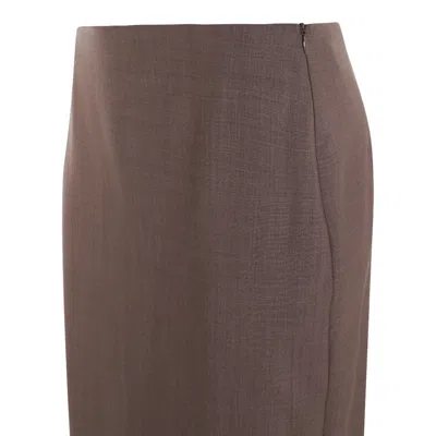 Brunello Cucinelli Skirts Brown In Animal Print
