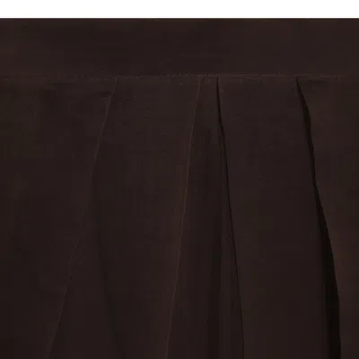 Brunello Cucinelli Flared High-waisted Sheer Overlay Skirt In Brown