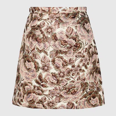 Valentino Gonna In After Winter Quilted Pink Lurex In Pink