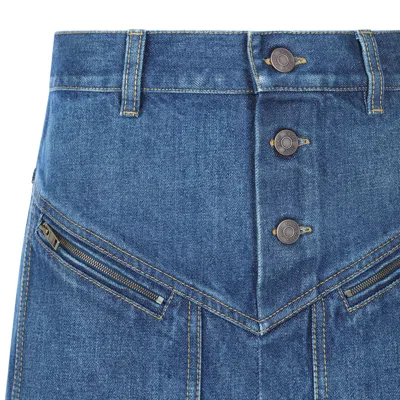 Chloé Knee-length Skirt In Washed Blue Denim Women