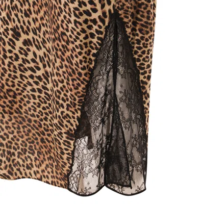 Zadig & Voltaire Leopard-print Lace-insert Straight Skirt In Animal Print