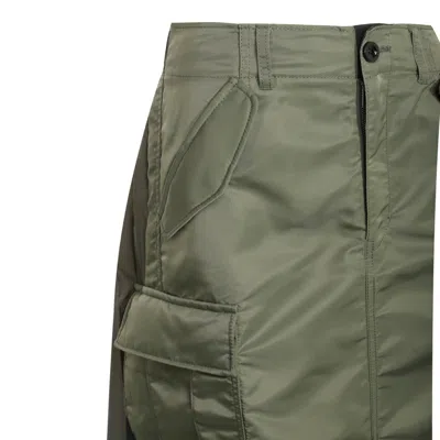 Sacai Green Nylon Skirt In Green