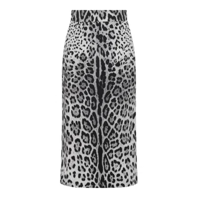 Dolce & Gabbana Charmeuse Midi Pencil Skirt In Brown